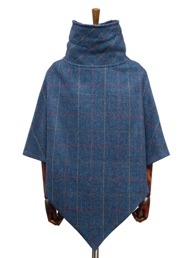 Harris Tweed Ladies Celtic Cape Blue Check