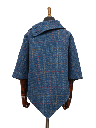 Harris Tweed Ladies Celtic Cape Blue Check