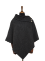 Harris Tweed Ladies Celtic Cape - Dark Charcoal Herringbone