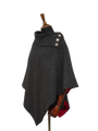 Harris Tweed Ladies Celtic Cape - Dark Charcoal Herringbone