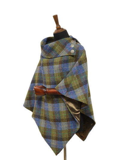 Harris Tweed Ladies Celtic Cape Denim Sage