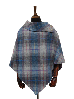 Harris Tweed Ladies Celtic Cape Lavender Check