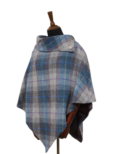 Harris Tweed Ladies Celtic Cape - Lavender Check