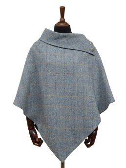 Harris Tweed Ladies Celtic Cape Opal Check