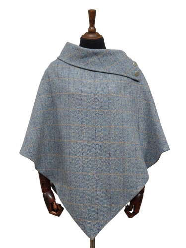 Harris Tweed Ladies Celtic Cape - Opal Check