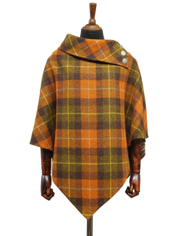 Harris Tweed Ladies Celtic Cape Rust