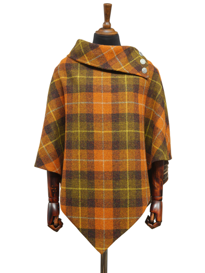 Harris Tweed Ladies Celtic Cape Rust