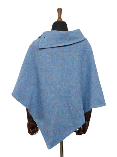 Harris Tweed Ladies Celtic Cape Sky Windowpane