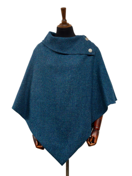 Harris Tweed Ladies Celtic Cape Teal