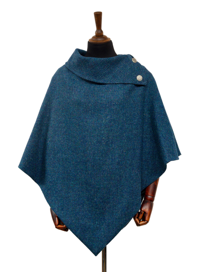 Harris Tweed Ladies Celtic Cape Teal