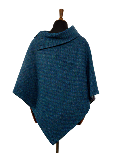 Harris Tweed Ladies Celtic Cape Teal