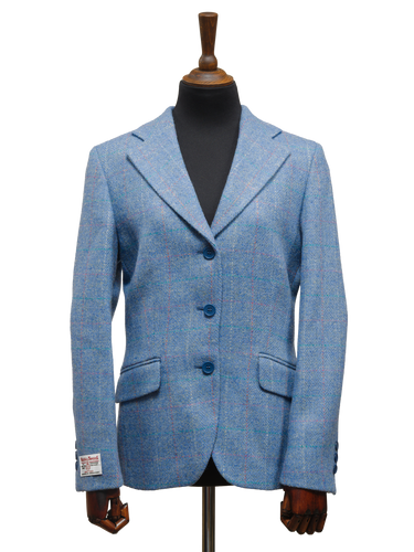 Harris Tweed Ladies Fitted Jacket - Sky Windowpane
