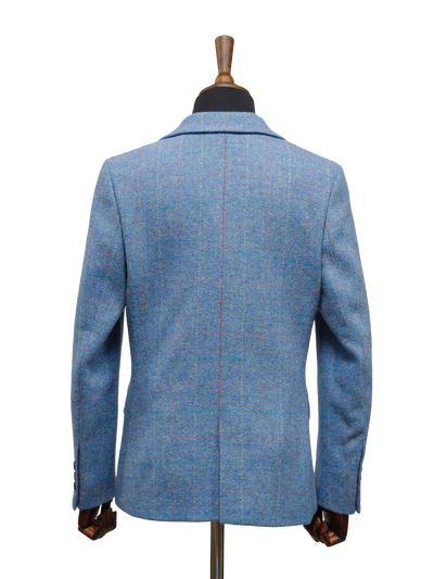 Harris Tweed Ladies Fitted Jacket Sky Windowpane