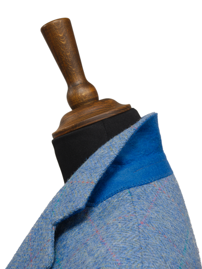 Harris Tweed Ladies Fitted Jacket Sky Windowpane