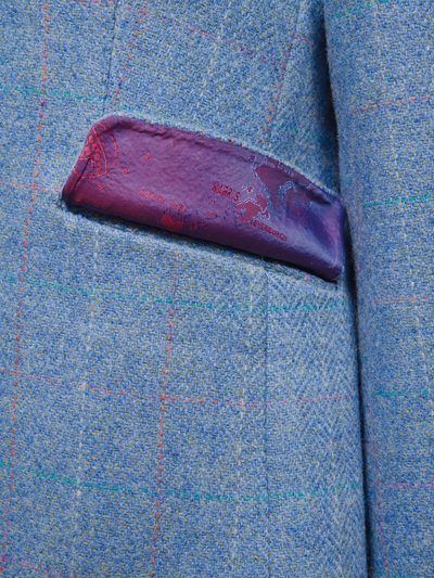 Harris Tweed Ladies Fitted Jacket Sky Windowpane