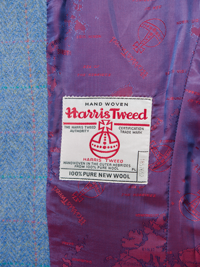 Harris Tweed Ladies Fitted Jacket Sky Windowpane