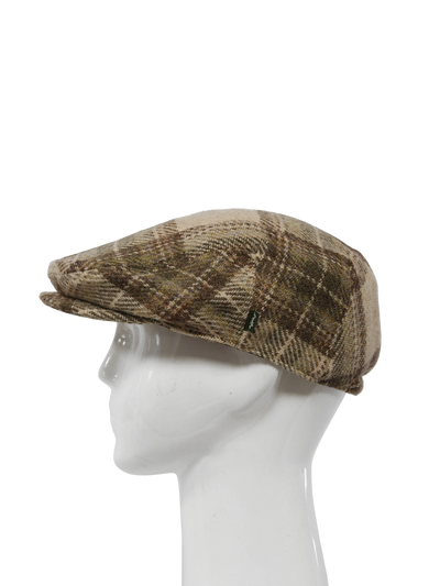 Harris Tweed Ladies Flat Cap Oatmeal Check (HH)