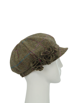 Harris Tweed Ladies Flower Hat - (HW) HB162