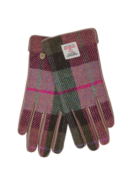 Harris Tweed Ladies Gloves A0254 (Blush Leather) (ISL)