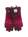 Harris Tweed Ladies Gloves - A031 (Brown Leather) (ISL)