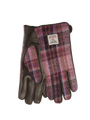 Harris Tweed Ladies Gloves - Burgundy Check (GA)