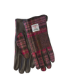 Harris Tweed Ladies Gloves - Burgundy Check (GA)