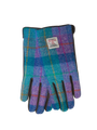 Harris Tweed Ladies Gloves - Green/Purple Tartan (GA)