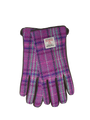 Harris Tweed Ladies Gloves - Purple/Mint Check (GA)