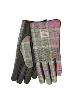 Harris Tweed Ladies Gloves Soft Pink Buchanan (GA)