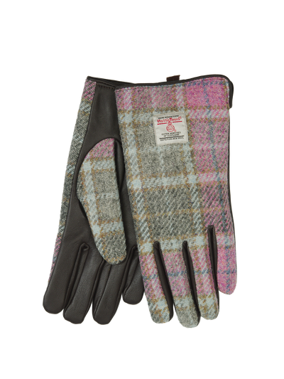 Harris Tweed Ladies Gloves Soft Pink Buchanan (GA)