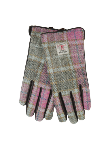 Harris Tweed Ladies Gloves - Soft Pink Buchanan (GA)