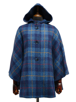 Harris Tweed Ladies Hooded Cape A075