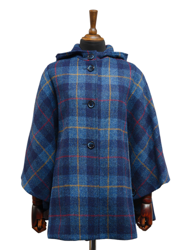 Harris Tweed Ladies Hooded Cape - A075