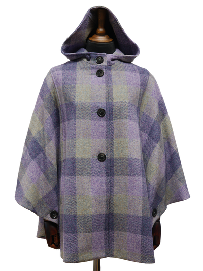 Harris Tweed Ladies Hooded Cape HB156