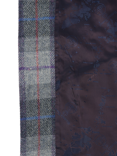 Harris Tweed Ladies Hooded Cape Lavender Check