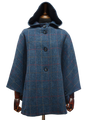 Harris Tweed Ladies Hooded Cape Ocean