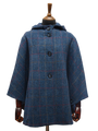 Harris Tweed Ladies Hooded Cape Ocean