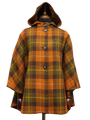 Harris Tweed Ladies Hooded Cape Rust