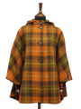 Harris Tweed Ladies Hooded Cape Rust