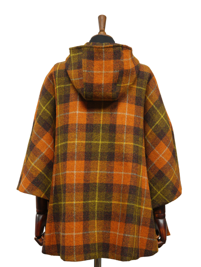 Harris Tweed Ladies Hooded Cape Rust