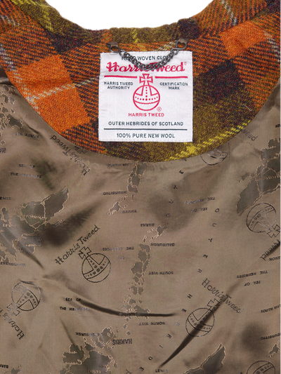 Harris Tweed Ladies Hooded Cape Rust