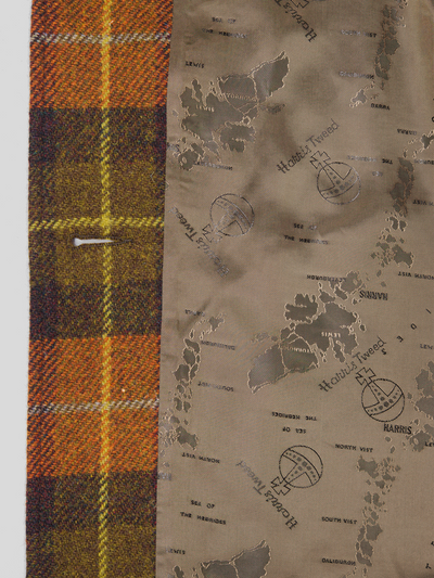 Harris Tweed Ladies Hooded Cape Rust