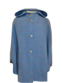 Harris Tweed Ladies Hooded Cape Sky Windowpane (Celtic Buttons)
