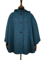 Harris Tweed Ladies Hooded Cape Teal
