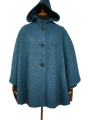Harris Tweed Ladies Hooded Cape Teal