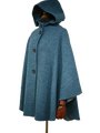 Harris Tweed Ladies Hooded Cape Teal