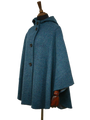 Harris Tweed Ladies Hooded Cape Teal