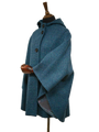 Harris Tweed Ladies Hooded Cape Teal
