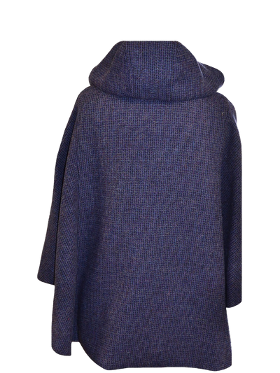 Harris Tweed Ladies Hooded Cape Violet (Black Buttons)