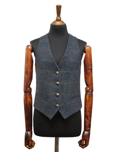 Harris Tweed Ladies Janet Waistcoat Blue Multi